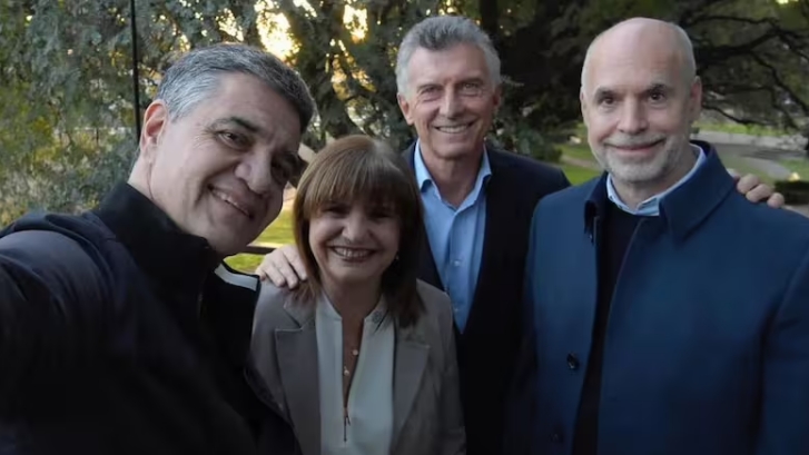 Jorge Macri, Patricia Bullrich, Mauricio Macri y Horacio Rodríguez Larreta en 2023