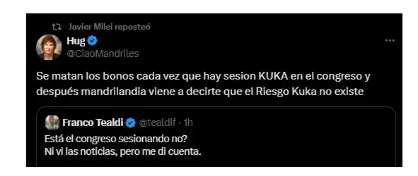 Otro de los mensajes que mencionó Milei