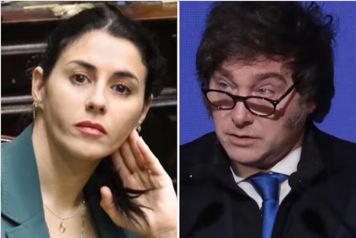 La diputada nacional del bloque Coherencia junto al presidente y líder de La Libertad Avanza, Javier Mile