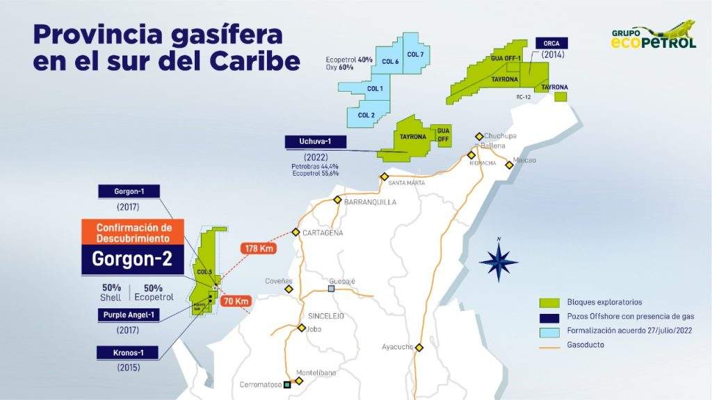 Imagen: Mapa de la provincia gasífera en Colombia