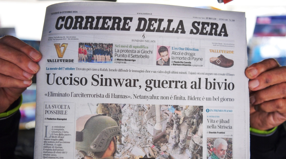 Imagen ilustrativa. La portada del periódico italiano Corriere della Sera Laura Lezza / Gettyimages.ru