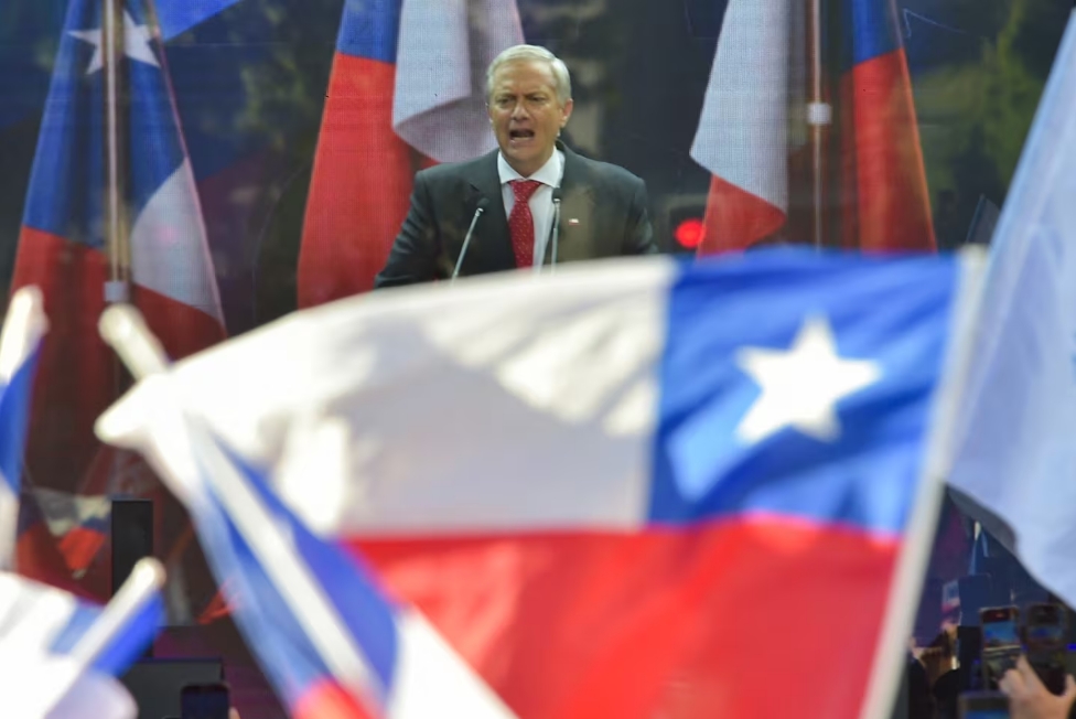 José Antonio Kast Chile's presidential candidate Jose Antonio Kast of the Republican Party speaks to supporters during his closing campaign rally in Concepcion, Chile, on November 13, 2025. (Photo by GUILLERMO SALGADO / AFP) (GUILLERMO SALGADO/AFP)