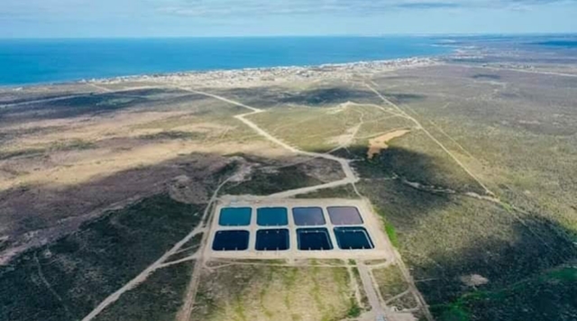 Las ocho lagunas de la nueva planta de tratamiento de Las Grutas