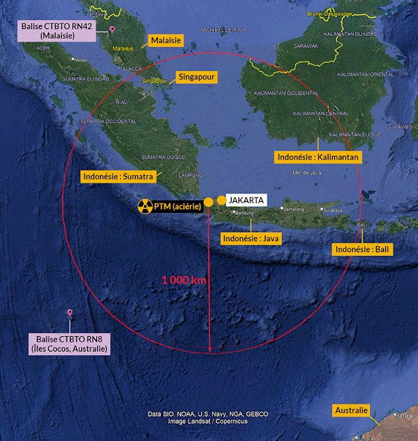 Crédito: CRIIRAD a partir de datos de Google Earth. 