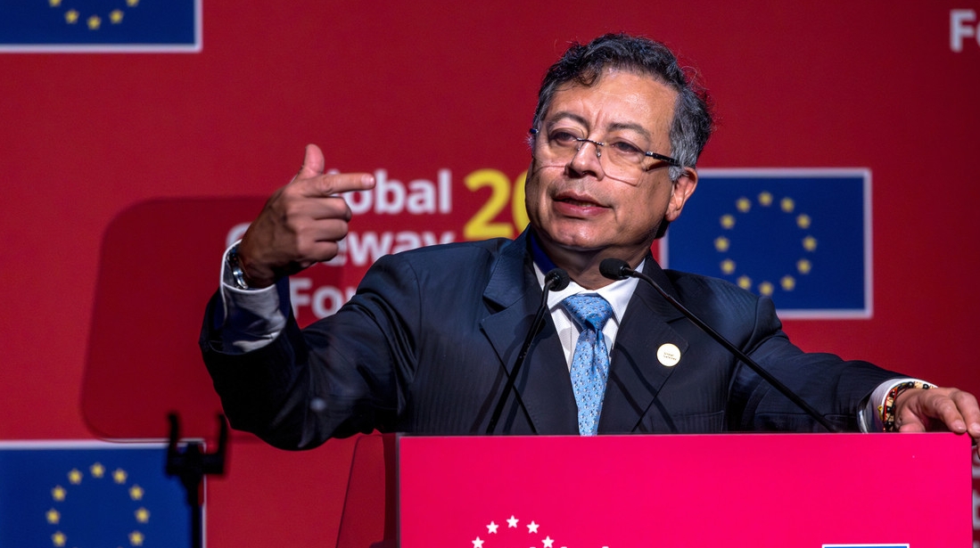 El presidente colombiano, Gustavo Petro, durante Global Gateway Forum de la UE en Bruselas, el 9 de octubre de 2025. Omar Havana / Gettyimages.ru