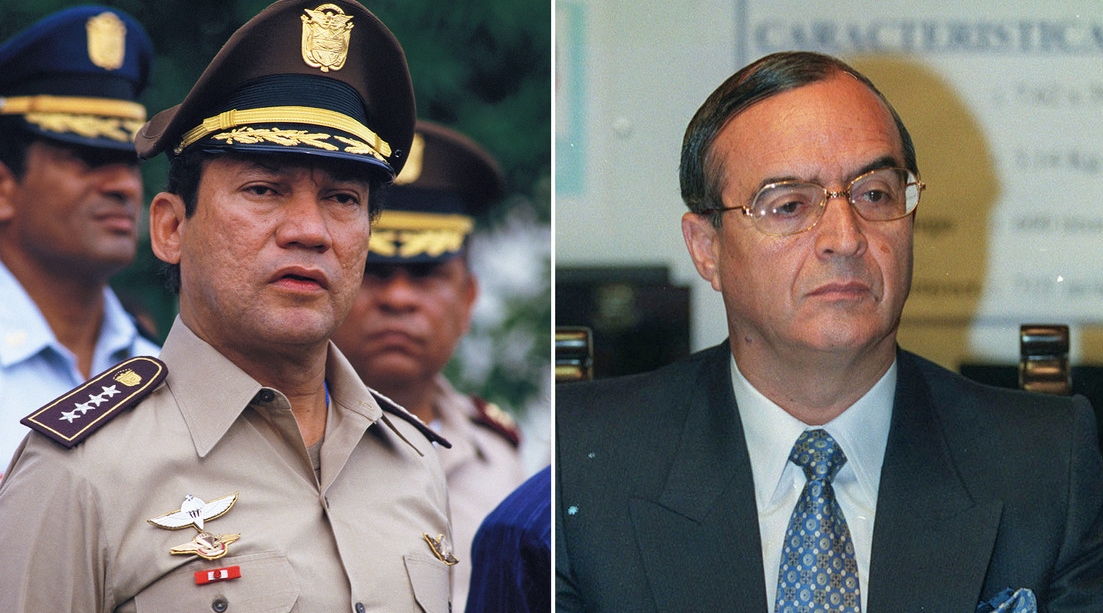 Manuel Noriega, exdictador de Panamá; y Vladimiro Montesinos, exasesor del fallecido dictador de Perú, Alberto Fujimori. Liaison / Bill Gentile / CORBIS / Gettyimages.ru