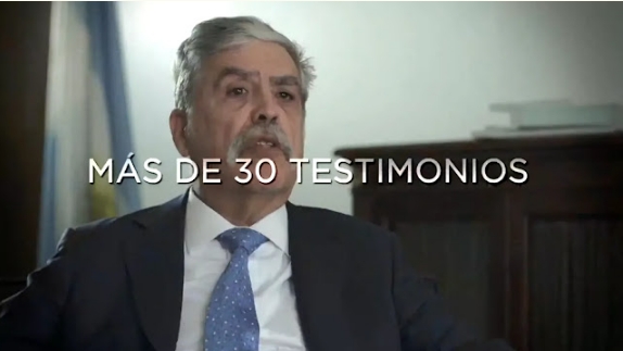 Fotograma de la serie documental Átomos Argentinos, difundida en 2015 por Nucleoeléctrica en su canal de YouTube. Incluía una entrevista a Julio Miguel De Vido, por entonces ministro de Planificación Federal.