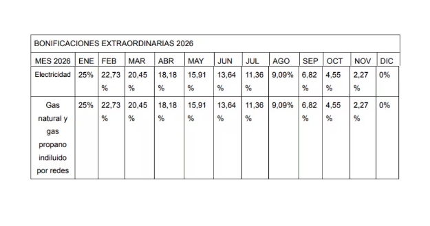 Bonificaciones extra tarifas El esquema de bonificaciones extra para luz y gas en 2026 (Web)
