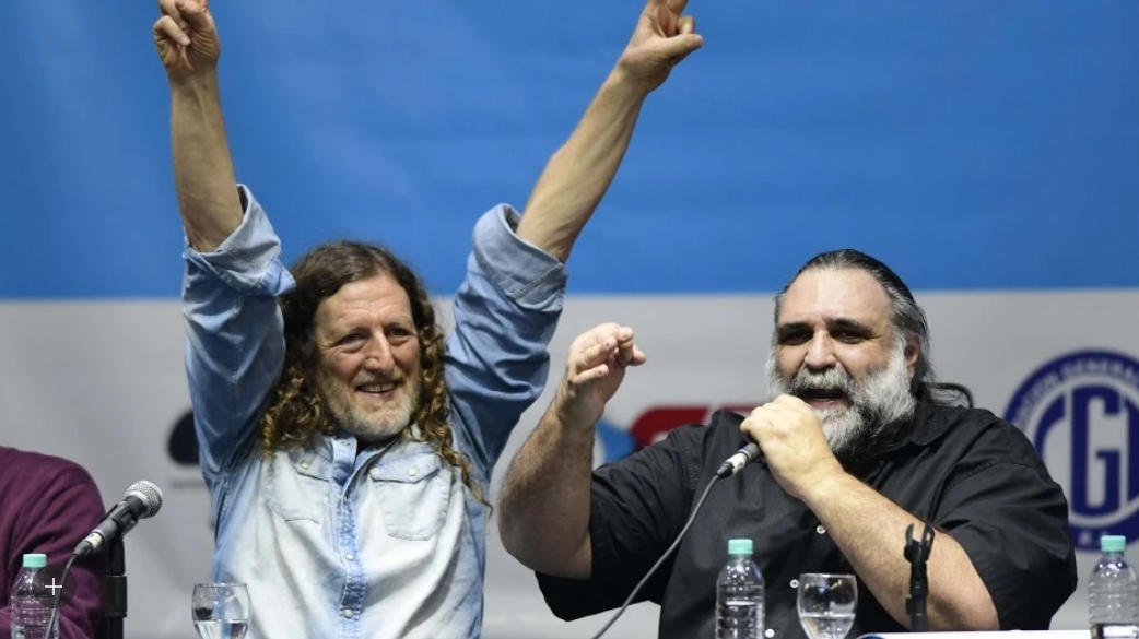 Roberto Baradel con el "Colo" Isasi, secretario general de ATE.