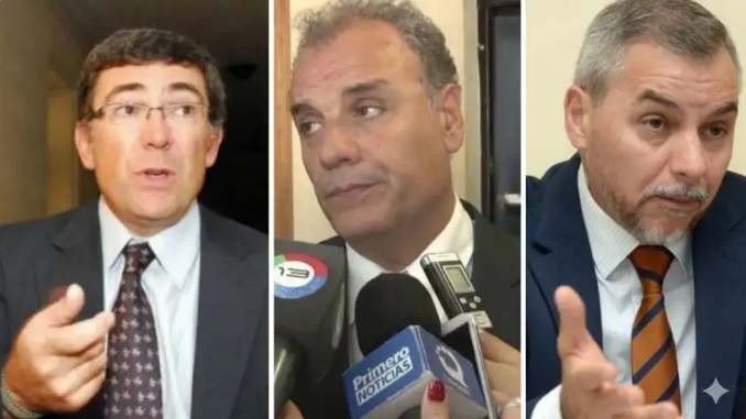 Los fiscales Javier Di Santo, Daniel Miralles y Luis Pizarro