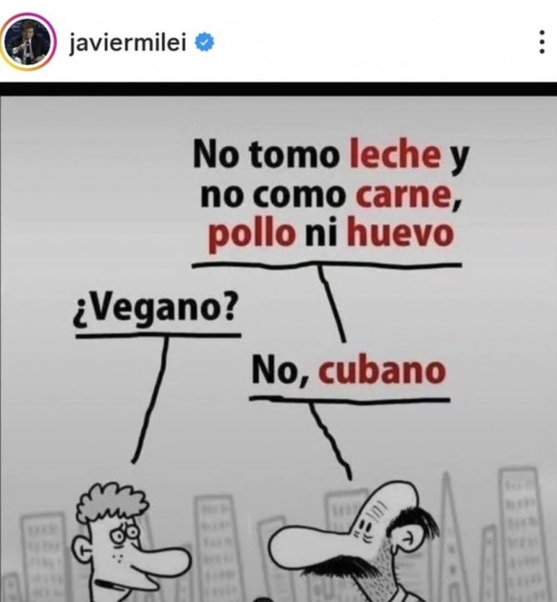 El "chiste" que publicó Milei