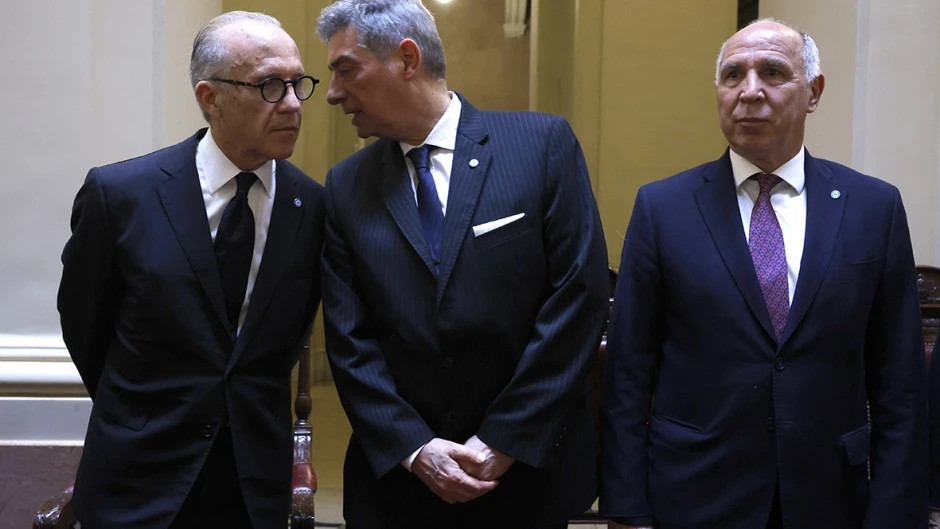 Los jueces de la Corte Suprema, Carlos Rosenkrantz, Horacio Rosatti y Ricardo Lorenzetti. 
