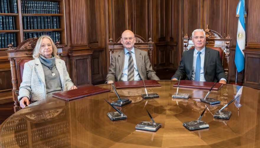 Hilda Kogan, Sergio Torres y Daniel Soria, los actuales integrantes de la Suprema Corte bonaerense (SCBA)