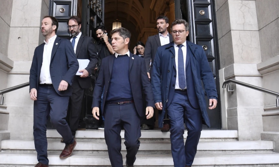 Pablo López, Axel Kicillof y Santiago Pérez Teruel.