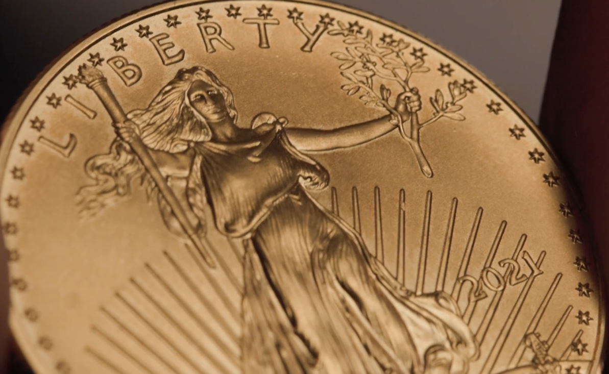 Federal law requires coins like this American Gold Eagle to be minted from only newly mined American gold.CreditCredit...By Lauren Pruitt and Rebecca Suner Image