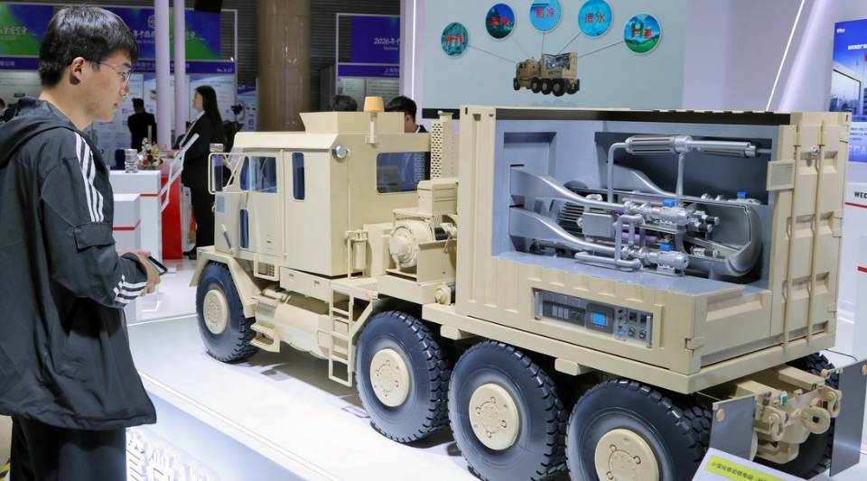 Un sistema de energía nuclear de microrreactores móviles en la Exposición Internacional de la Industria Nuclear de China 2026. CFOTO/Future Publishing / Gettyimages.ru