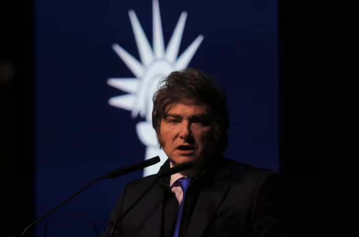 El presidente Javier Milei en un encuentro de la Fundación Faro, en 2025 Presidencia