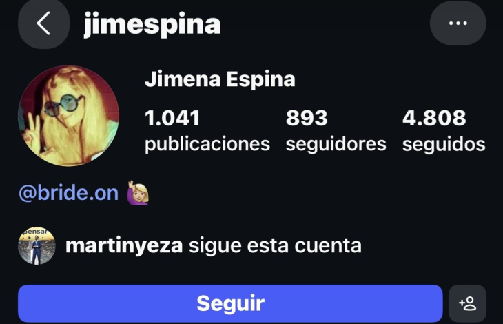 Agustina Espina aparece vinculada a Bride On, una empresa que organiza eventos tanto local como internacionalmente.