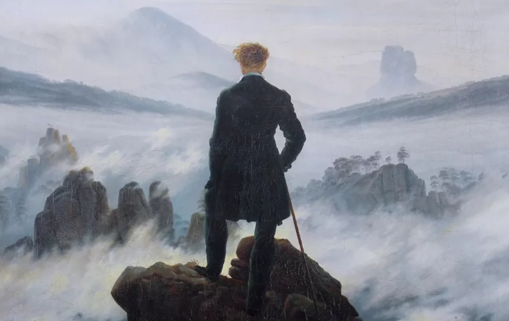 "Caminante sobre un mar de nubes", Caspar David Friedrich,1818.