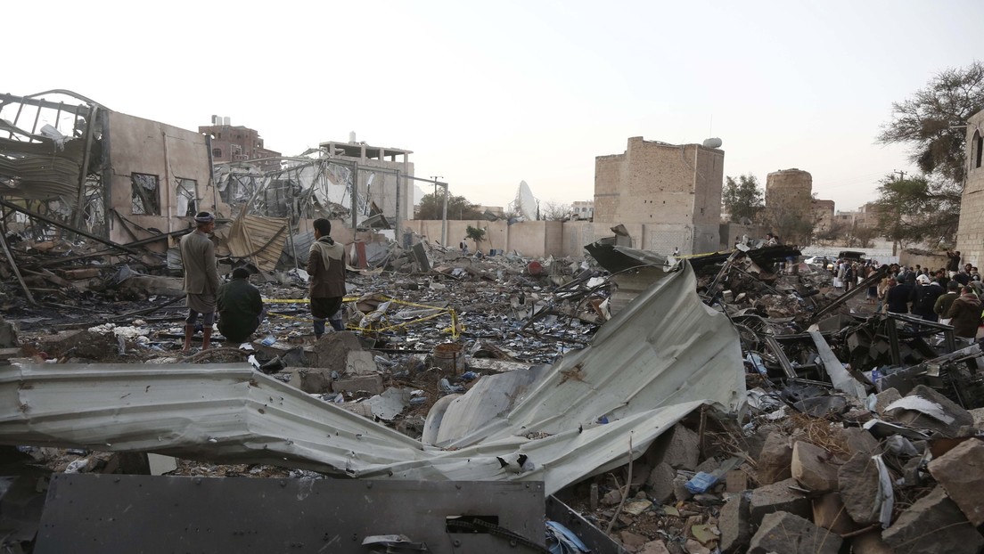 Vista de al-Jaraf tras los ataques aéreos estadounidenses en varias ciudades yemeníes, el 20 de marzo de 2025. Mohammed Hamoud / Anadolu / Gettyimages.ru