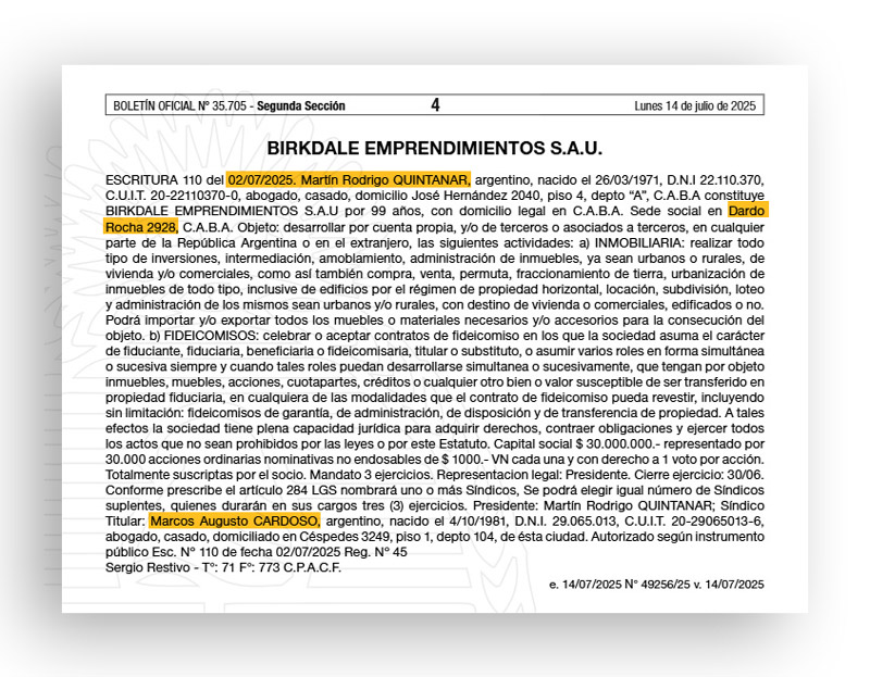Birkdale es la firma que conecta a Thiel con Buenos Aires