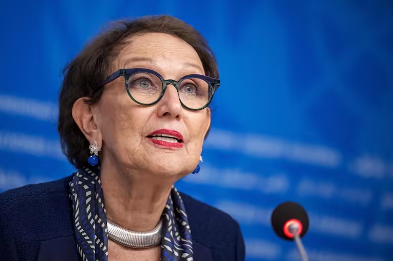 La exvicepresidenta costarricense Rebeca Grynspan, candidata a secretaria general de la ONU. FABRICE COFFRINI - AFP