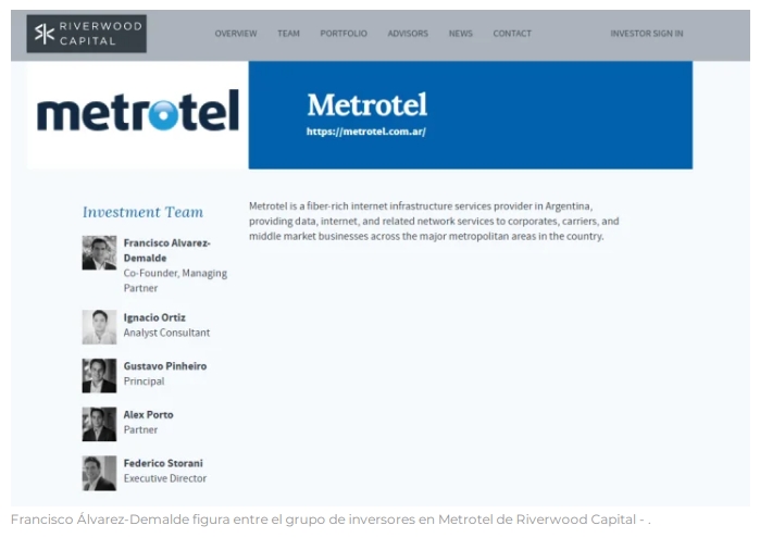 Francisco Álvarez-Demalde figura entre el grupo de inversores en Metrotel de Riverwood Capital - .