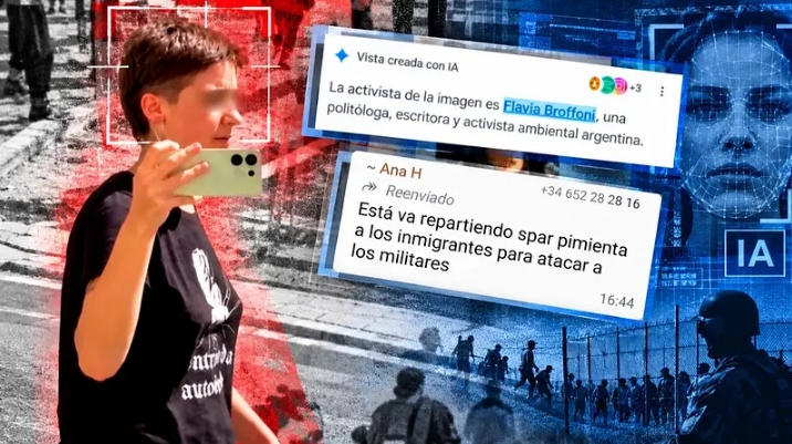 Capturas del acoso a la politóloga argentina Flavia Broffoni