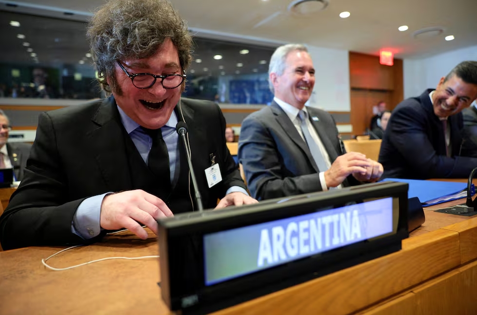 Javier Milei y Pablo Quirno A pura risa CHIP SOMODEVILLA. Getty Images via AFP