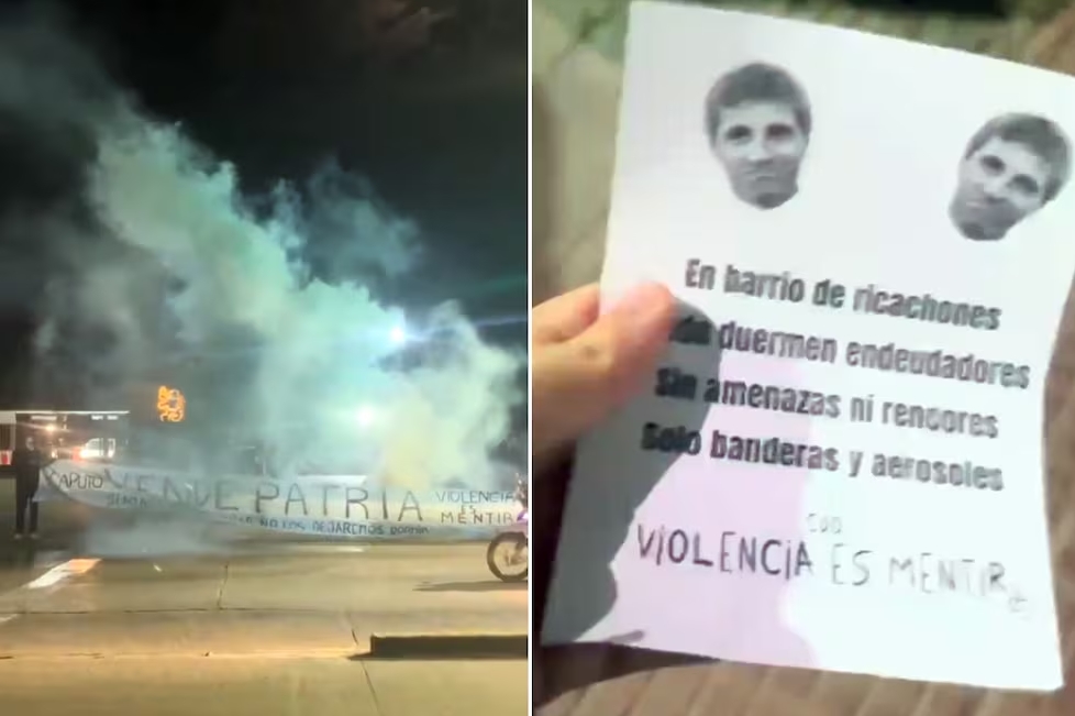 La protesta y los volantes. Capturas de Video